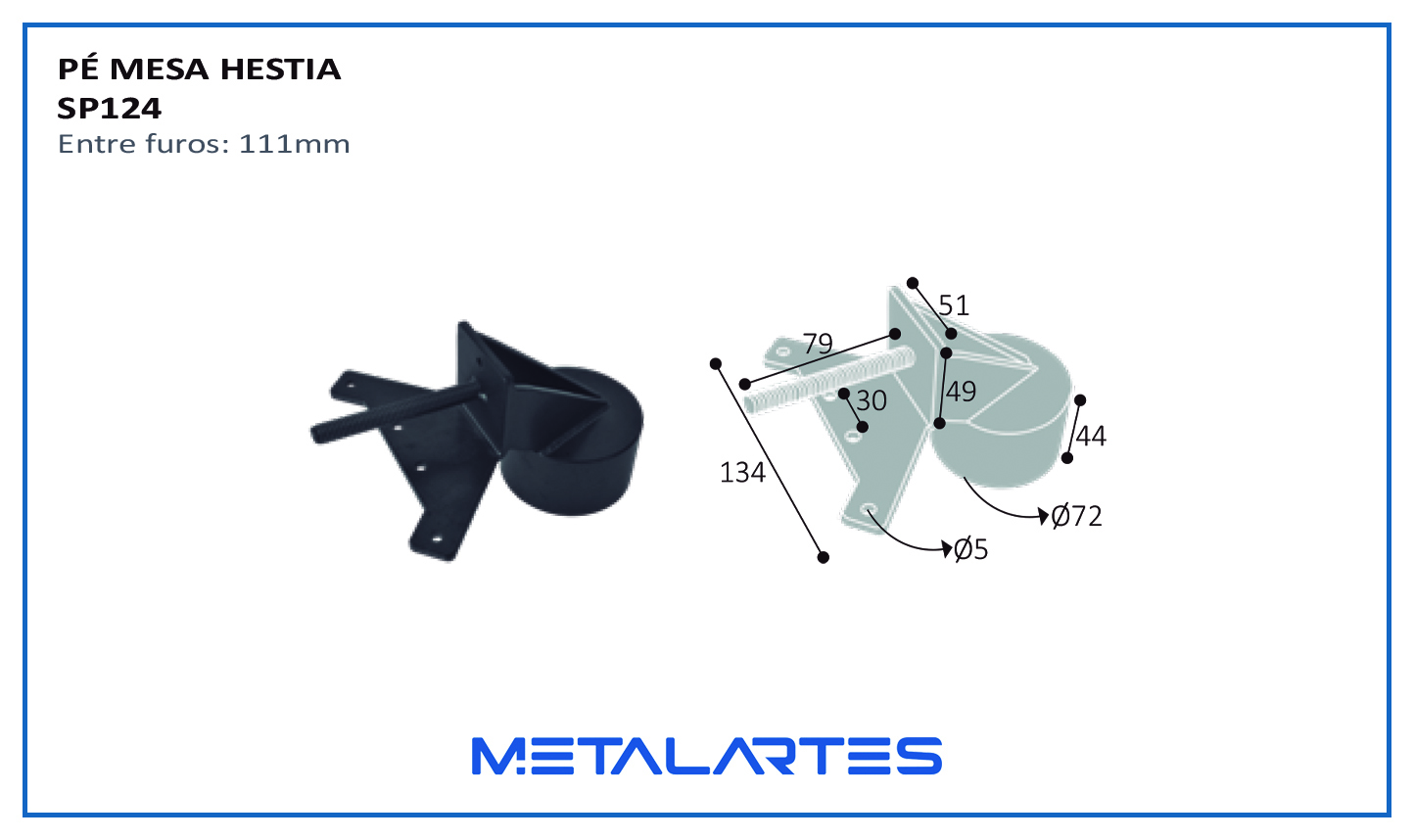 SUPORTE SP124 PÉ DE MESA HESTIA